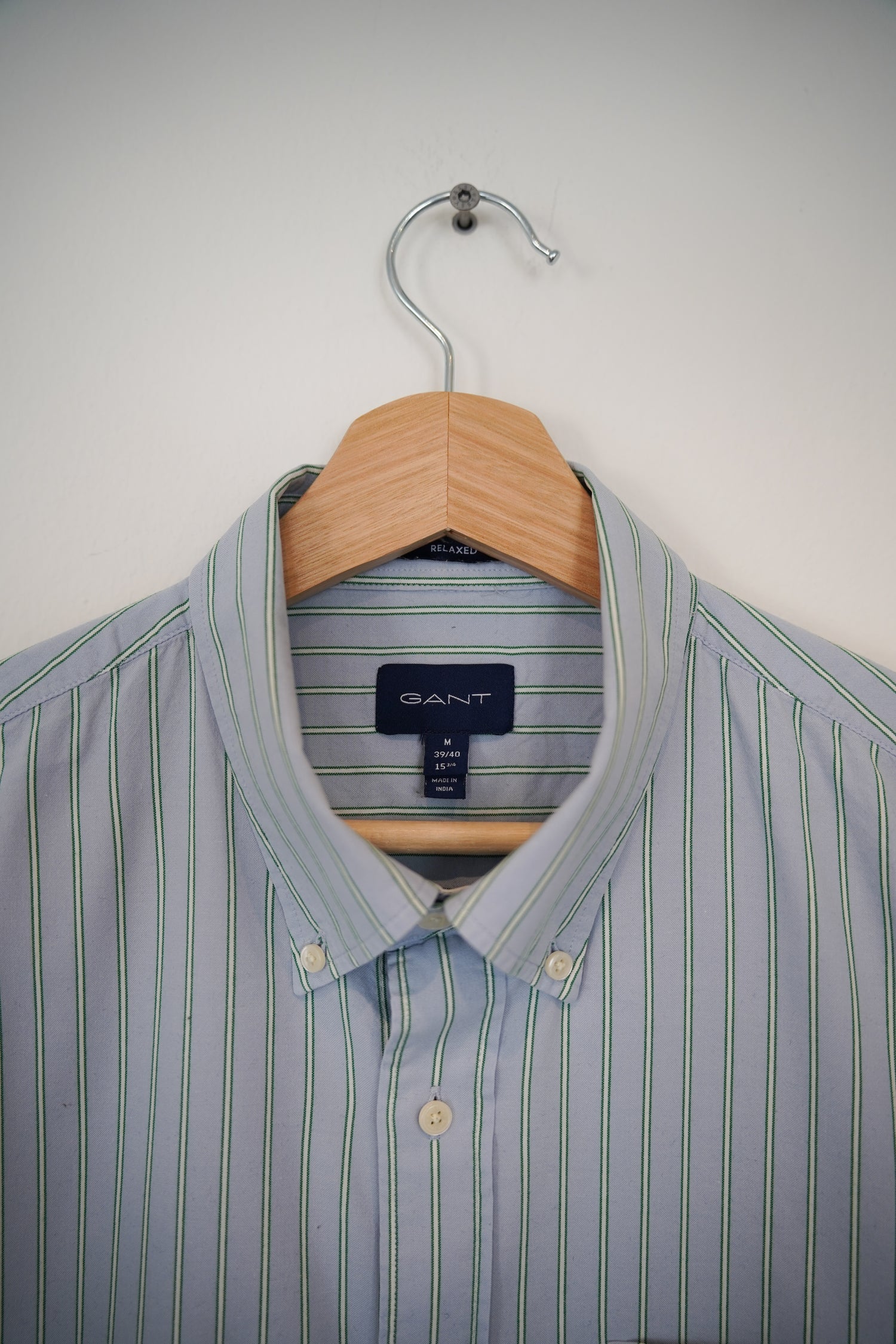 Gant Lightblue and Green Striped Relaxed Cotton Shirt
