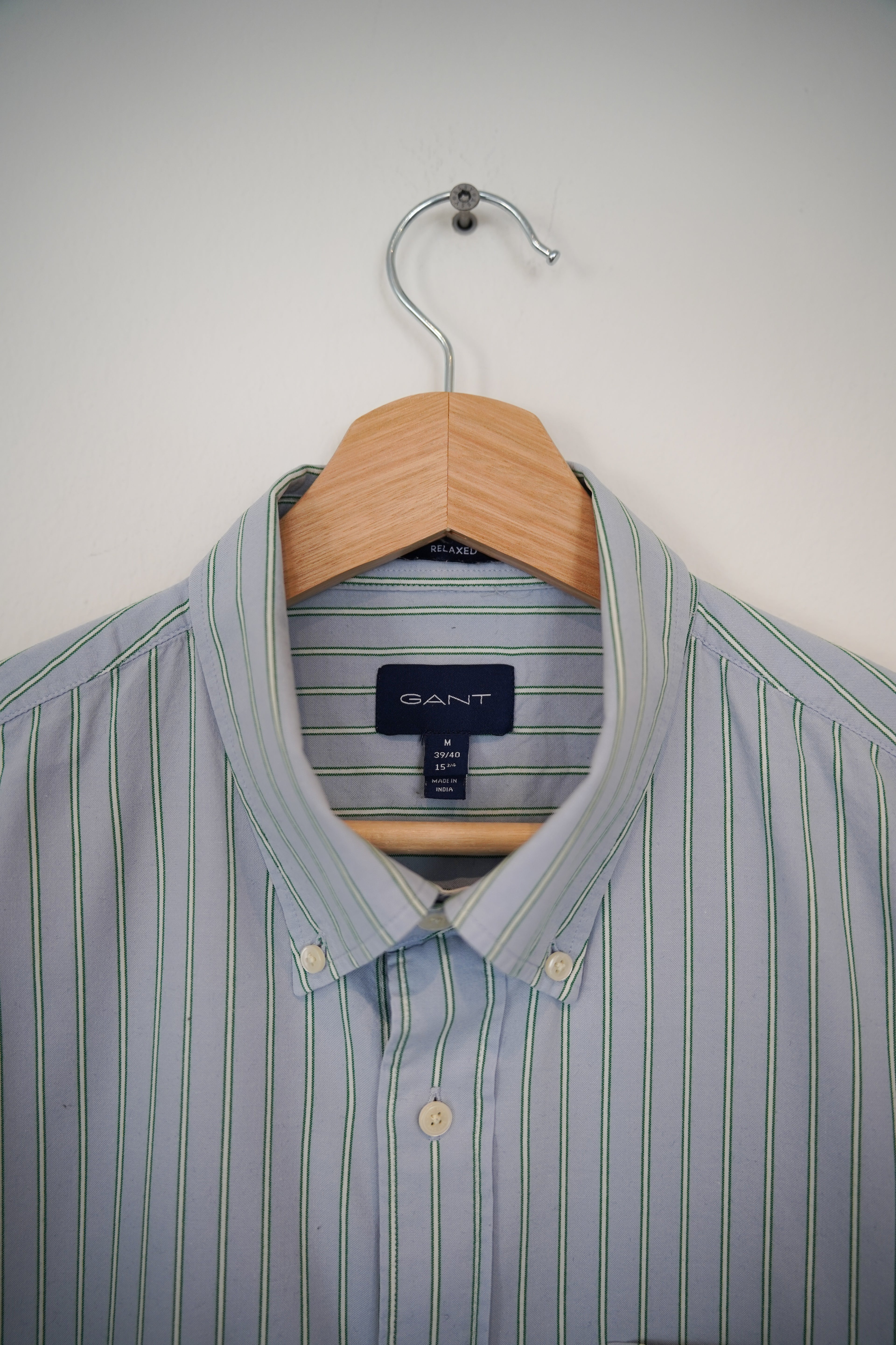 Gant Lightblue and Green Striped Relaxed Cotton Shirt