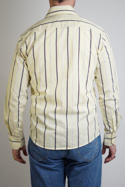 Bertoni Pastelyellow Striped Shirt