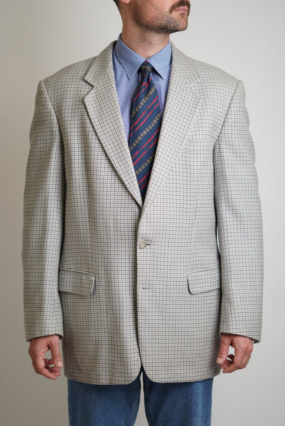 Vintage Light Houndstooth Wool Blazer