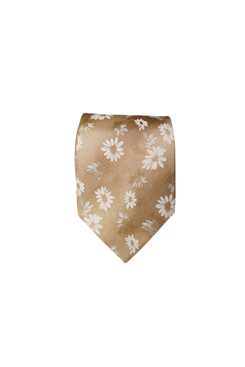 Hugo Boss Beige Flower Print Silk Tie