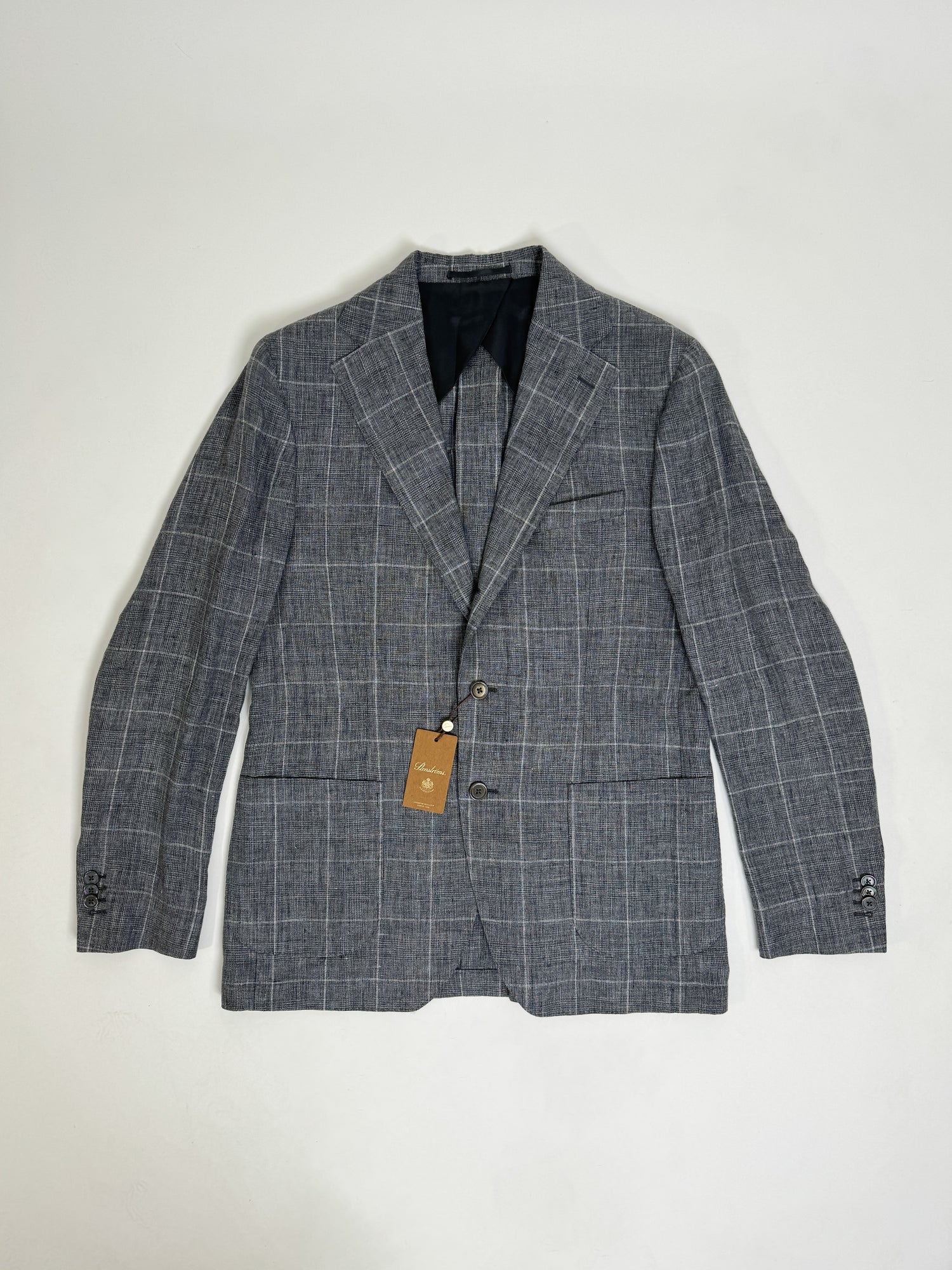 Stenströms Grey checkered Linen Blazer