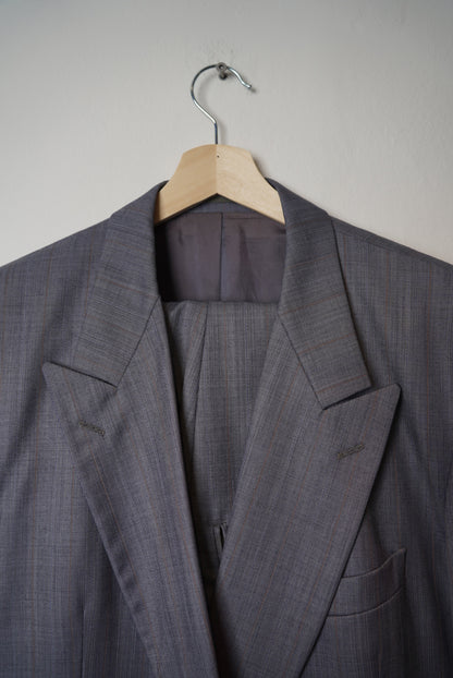 Hugo Boss Gray Pin-Striped Double-Breasted Virgin Wool Suit