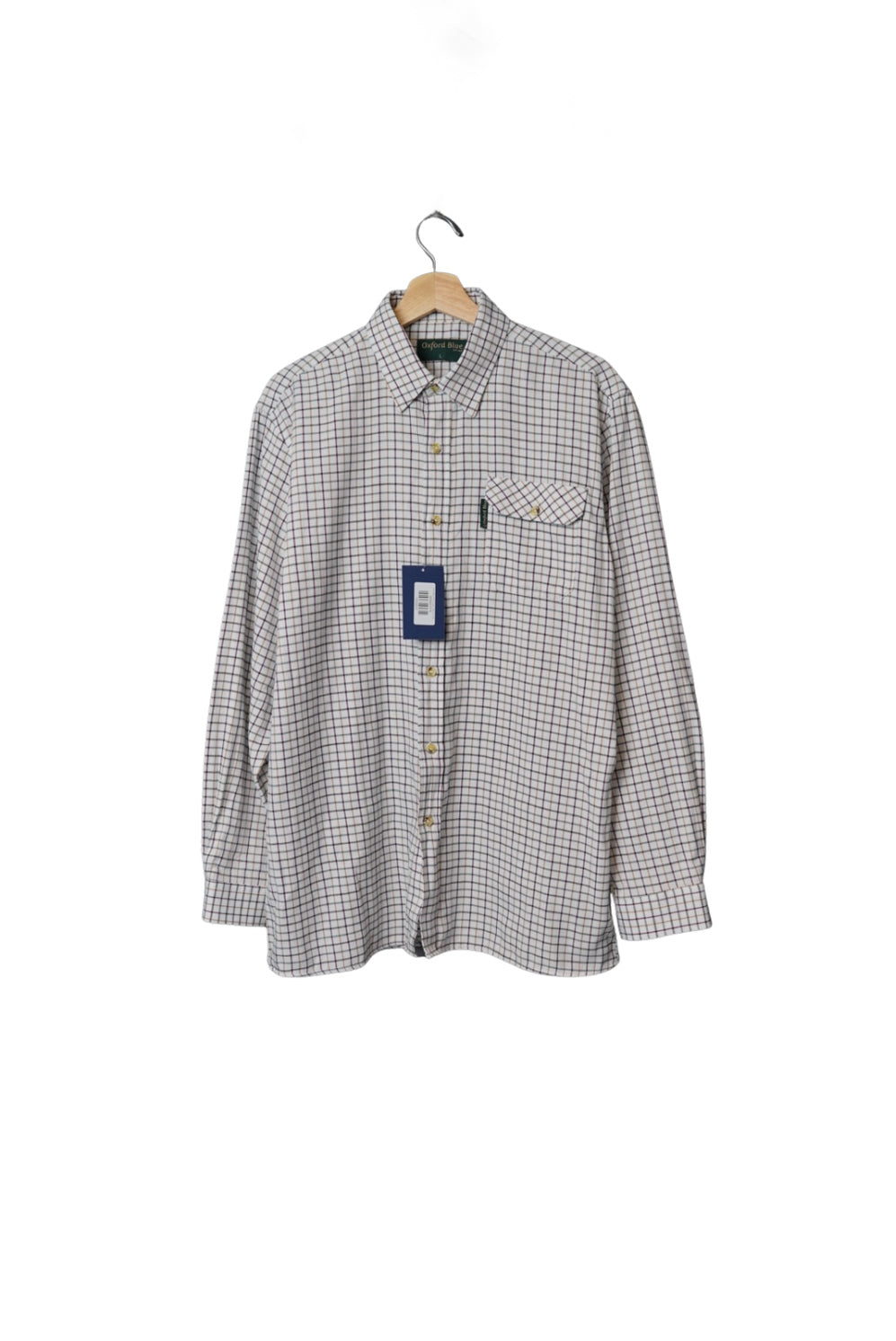 Oxford Blue White, Green, Red and Yellow Checkered Cotton Shirt