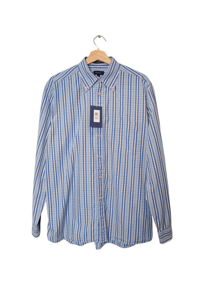 Gant Blue and White Chekered Liberty Bell Poplin Regular Fit Cotton Shirt