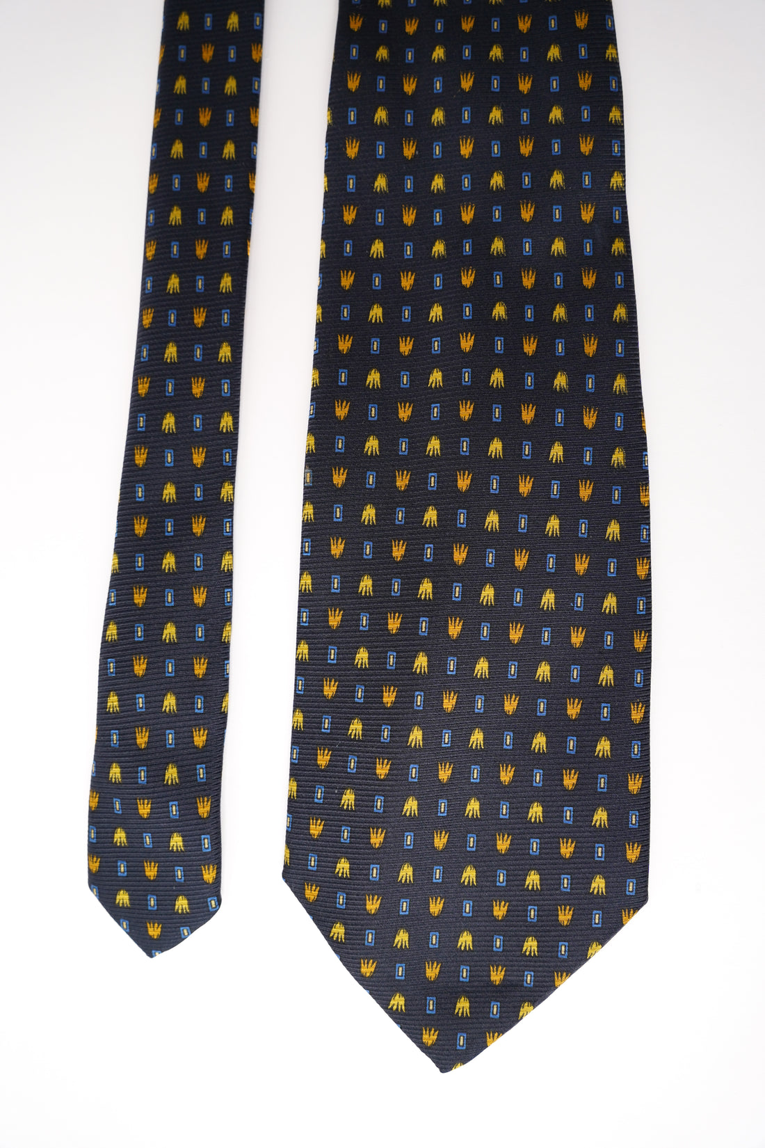Saint Michel Vintage Navy Dotted Made In Italy Silk Tie