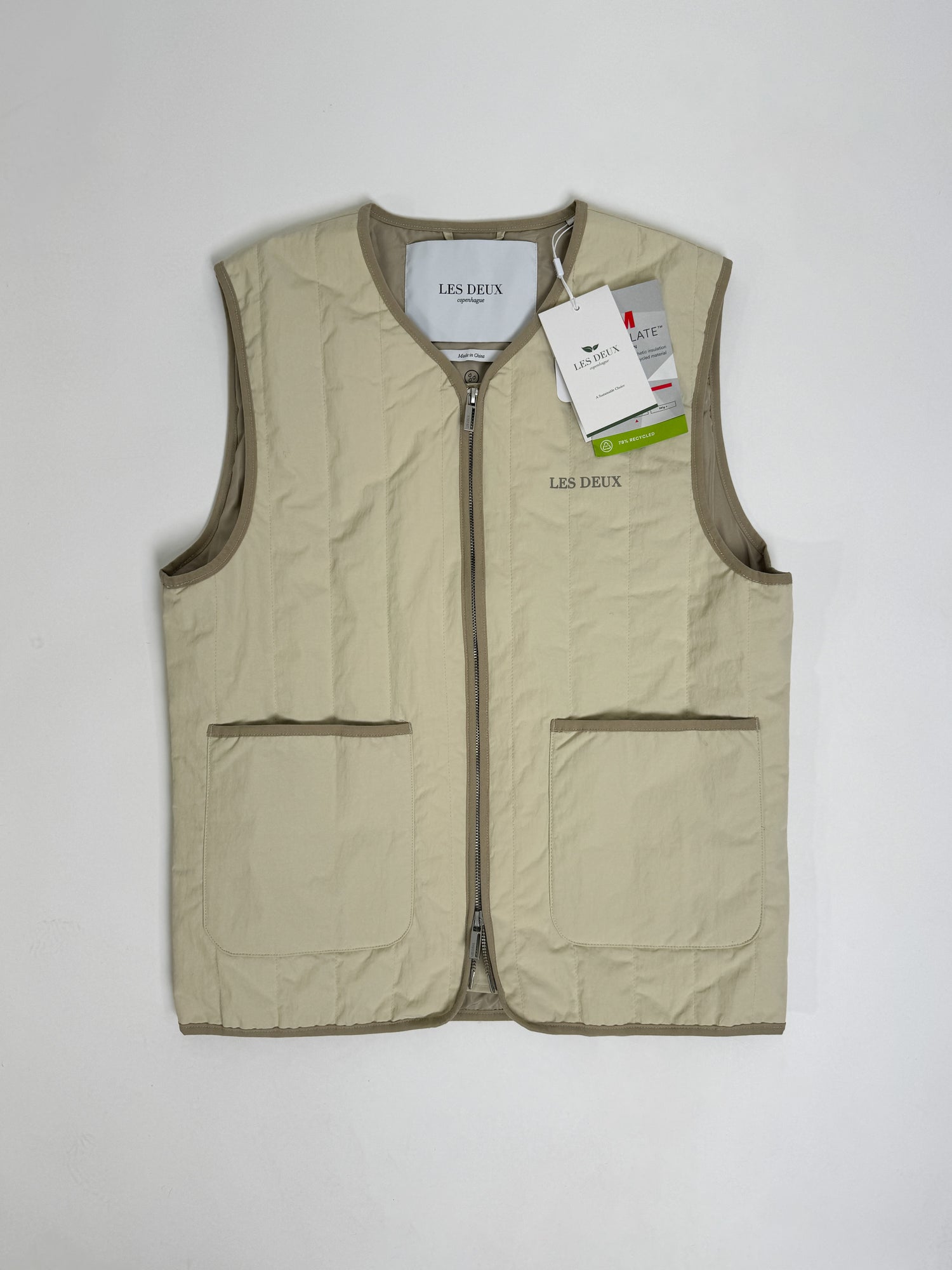 Les Deux Oyster Grey Max Crinkle Vest