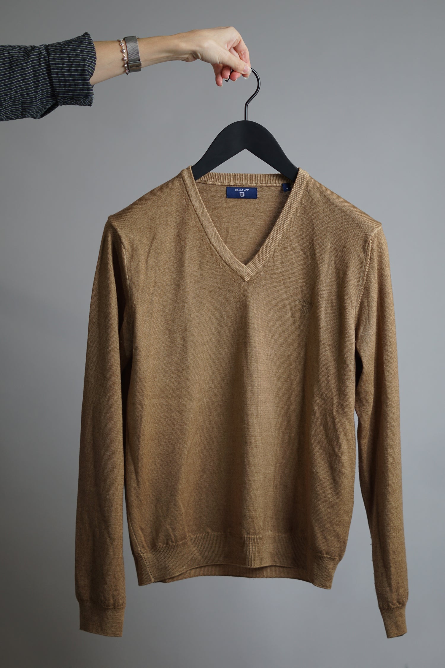 Gant Beige Cashmere V-Neck Cardigan