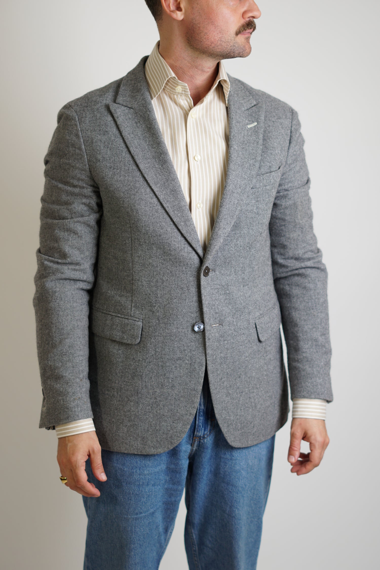 Gant Rugger Grey Herringbone Blazer