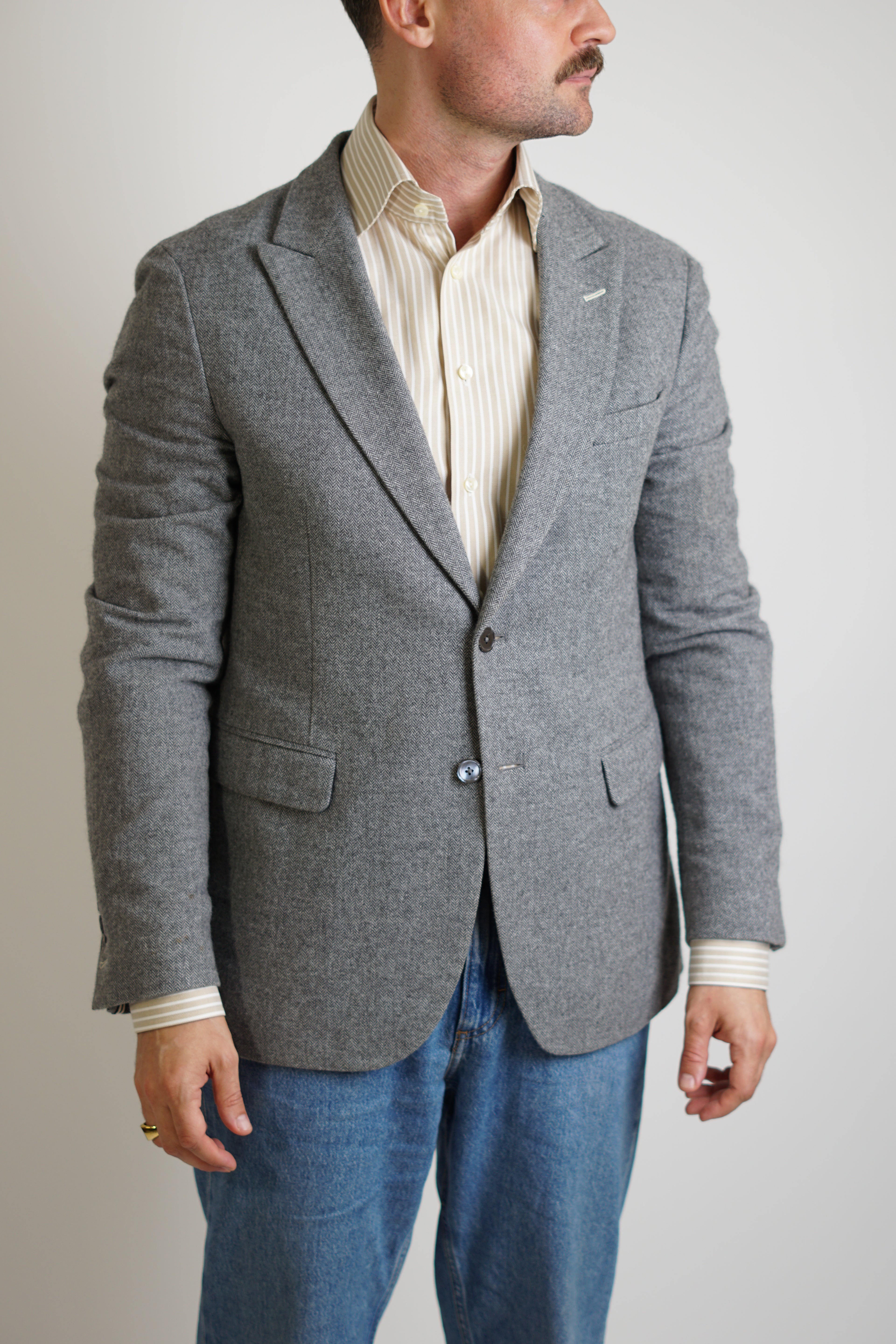 Gant Rugger Grey Herringbone Blazer