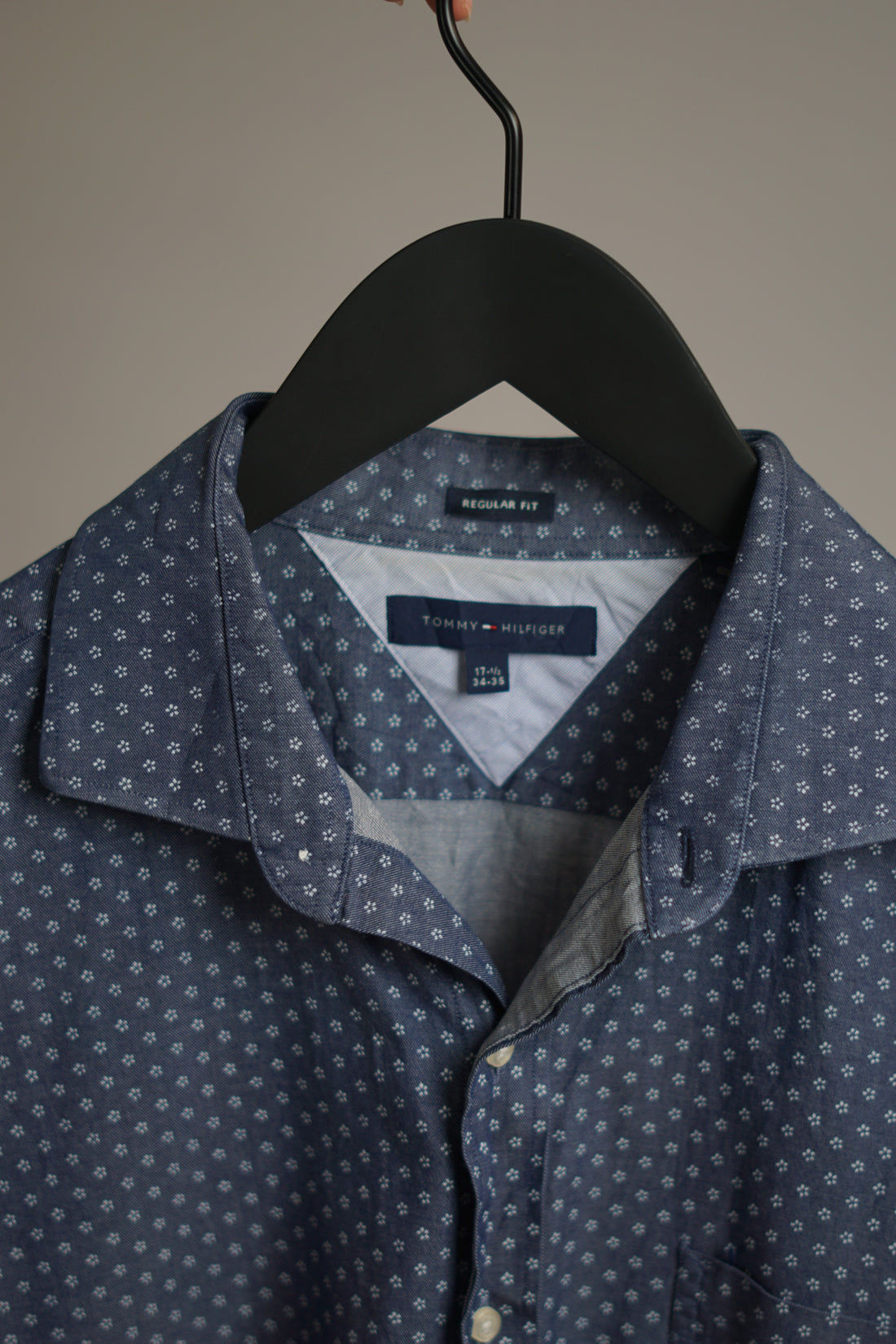 Tommy Hilfiger Blue Regular Fit Dotted Down Shirt