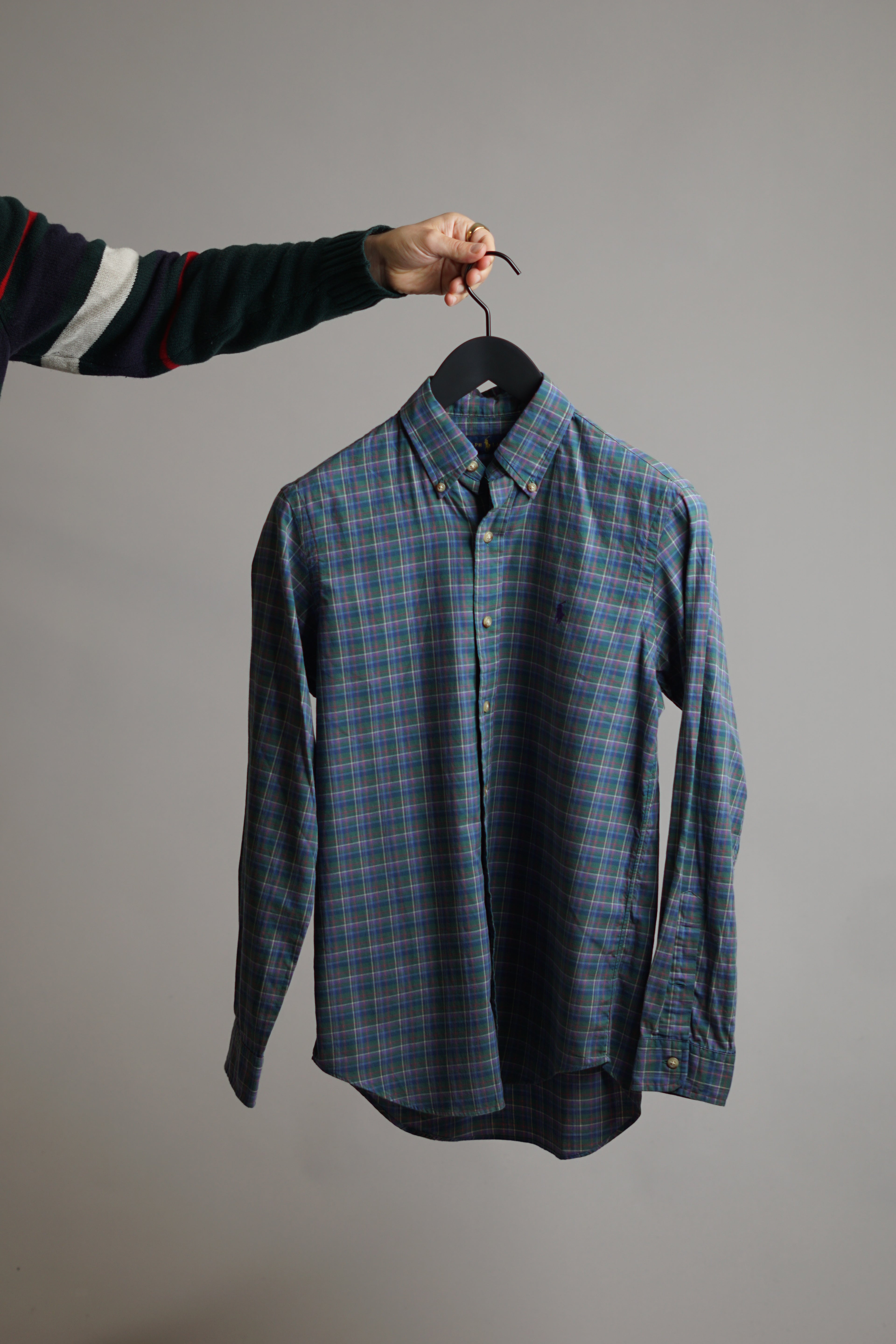 Ralph Lauren Green &amp; Blue Checkered Slim Fit Shirt