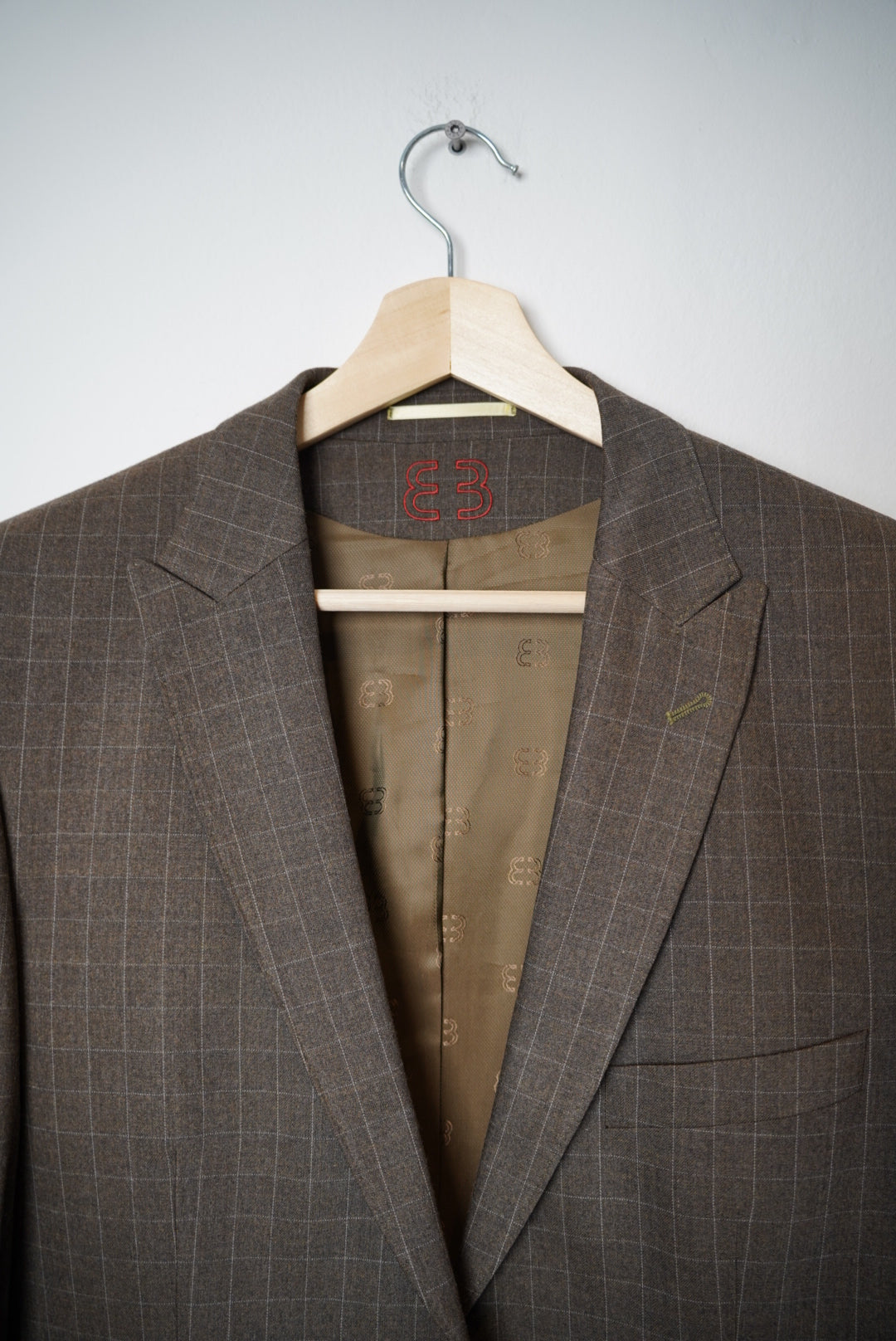 Bruuns Bazaar Brown Checkered Wool Blazer