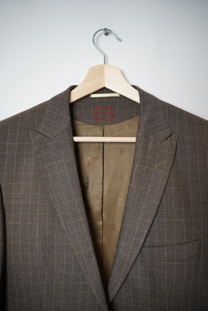 Bruuns Bazaar Brown Checkered Wool Blazer