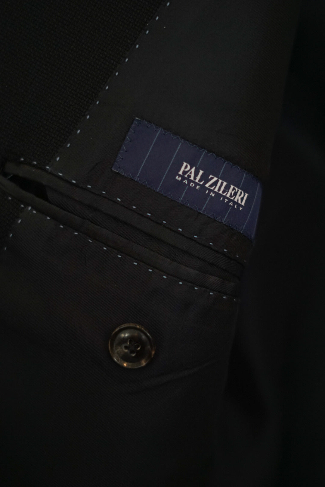 Pal Zileri Black Made in Italy Wool Blazer