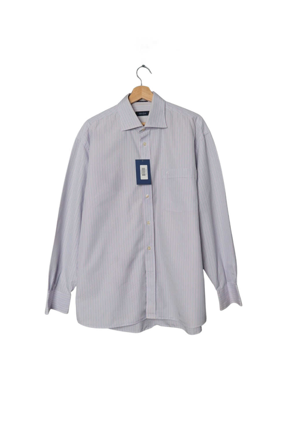 Van Gils Light Blue, Pink, Brown and White Striped Easy Iron Shirt