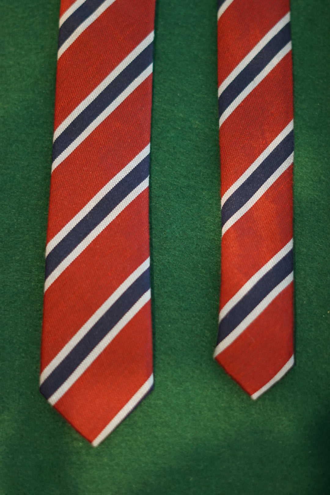 An Ivy Red and Navy Striped Tie