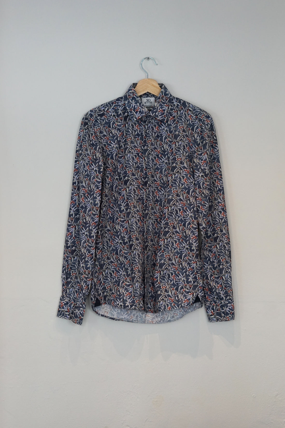 Sand Copenhagen Blue Flowered Slim Fit Shirt
