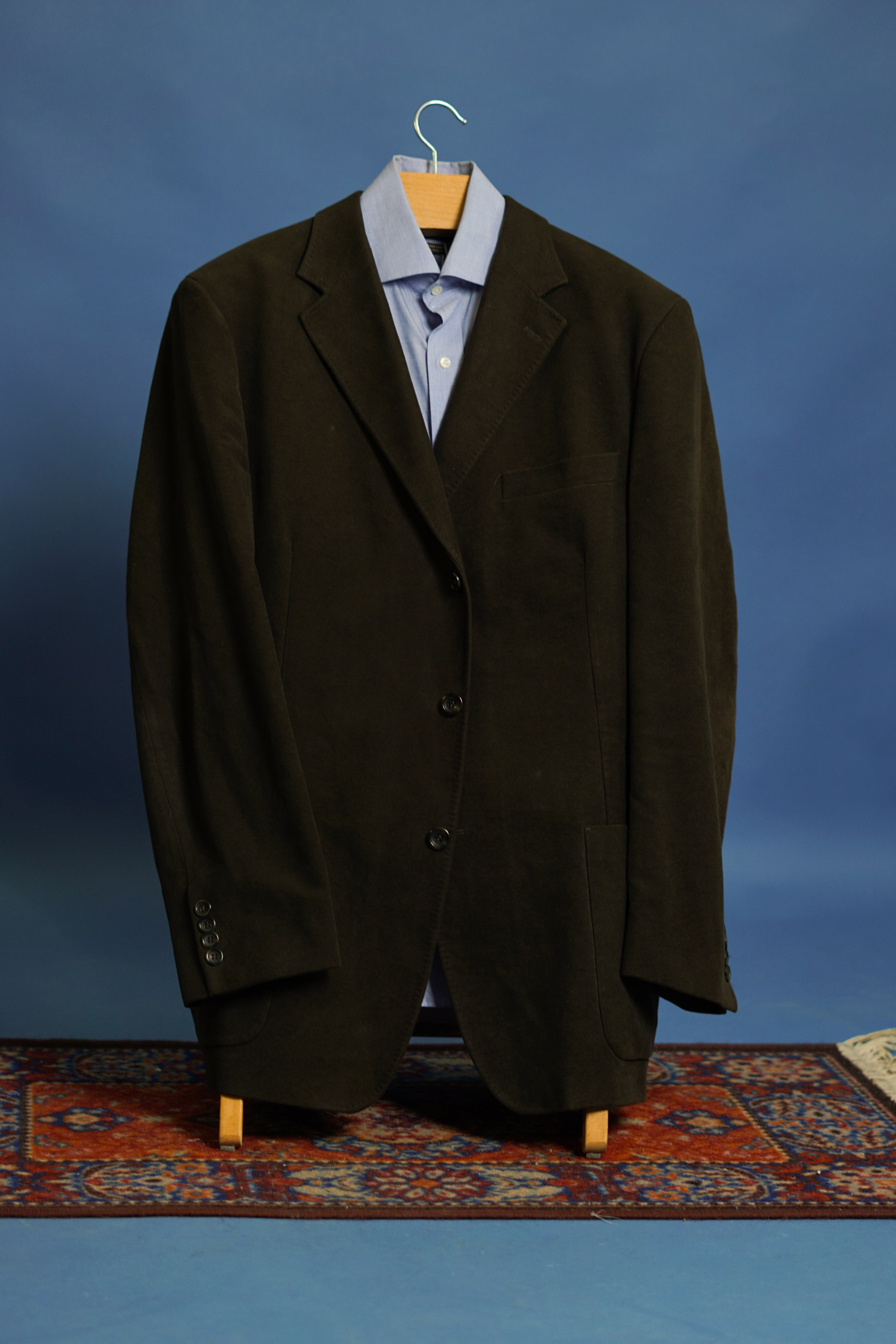 Oscar Jacobson Brown Cotton Blazer