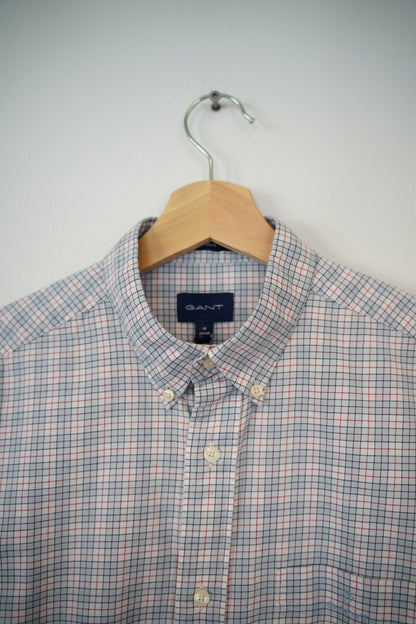 Gant White, Black Gray and Red Checkered Regular Shirt