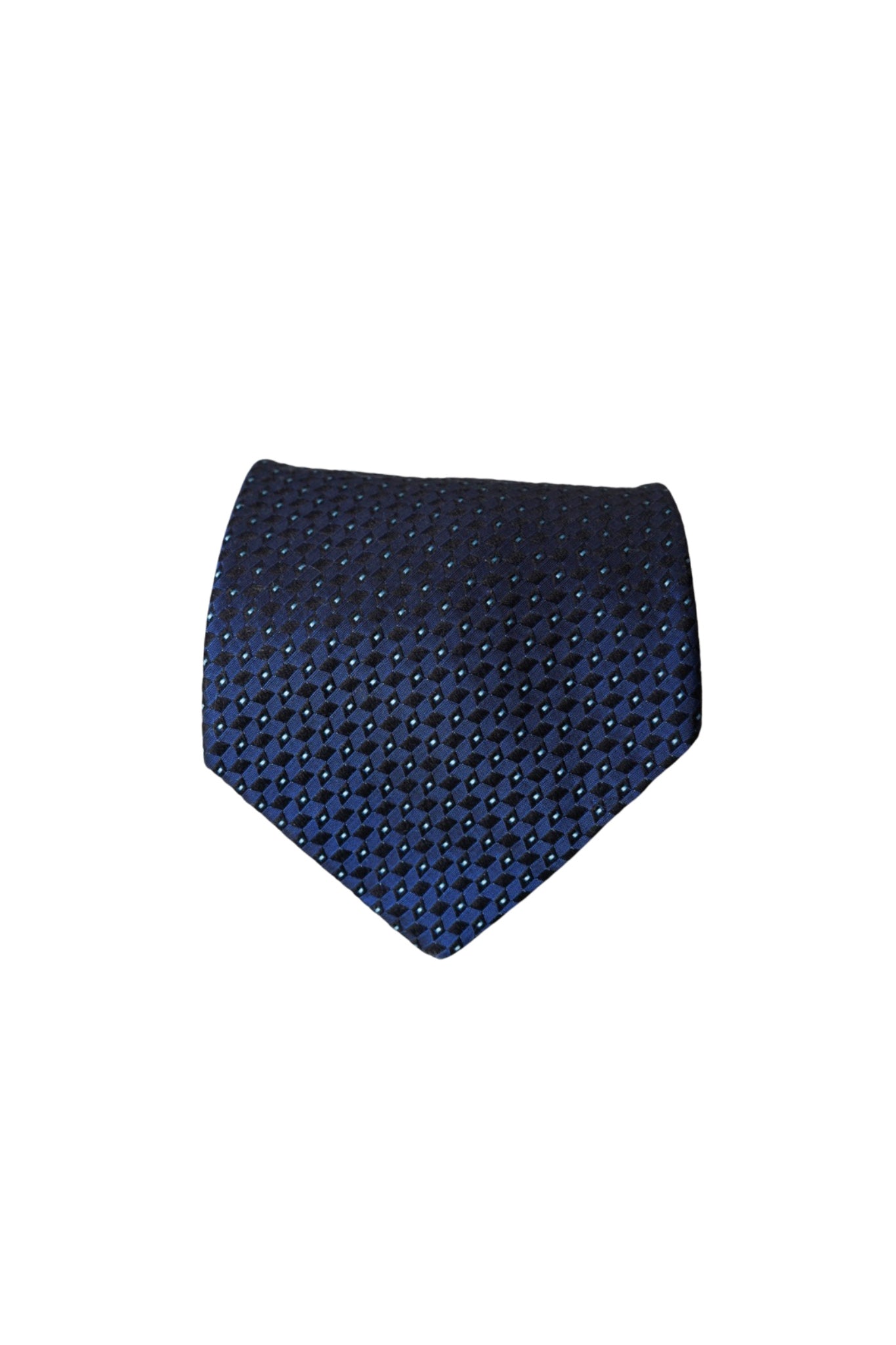 Hugo Boss Dunkelblaue gepunktete Seidenkrawatte
