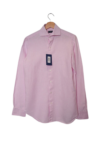 Finamore 1925 Pink Striped Napoli Traveller Cotton Shirt