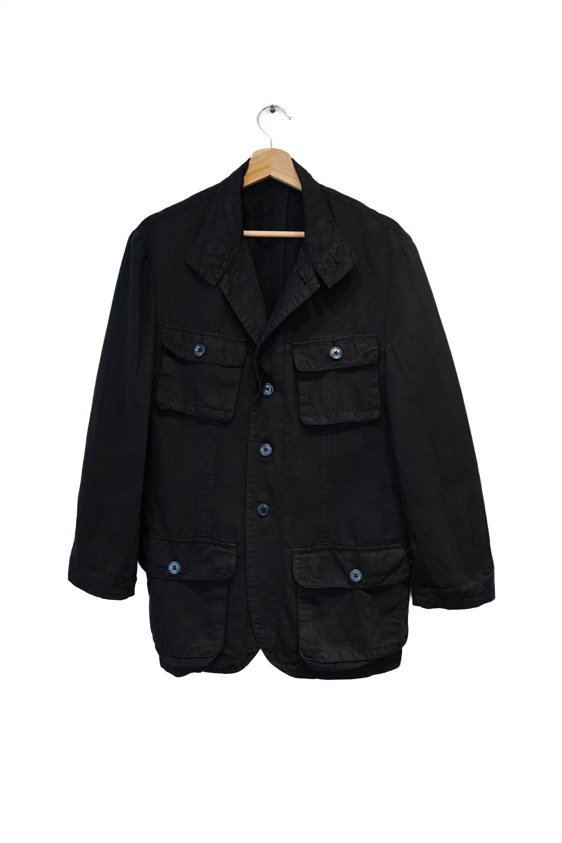 Ermenegildo Zegna Navy Cotton and Linen Overshirt