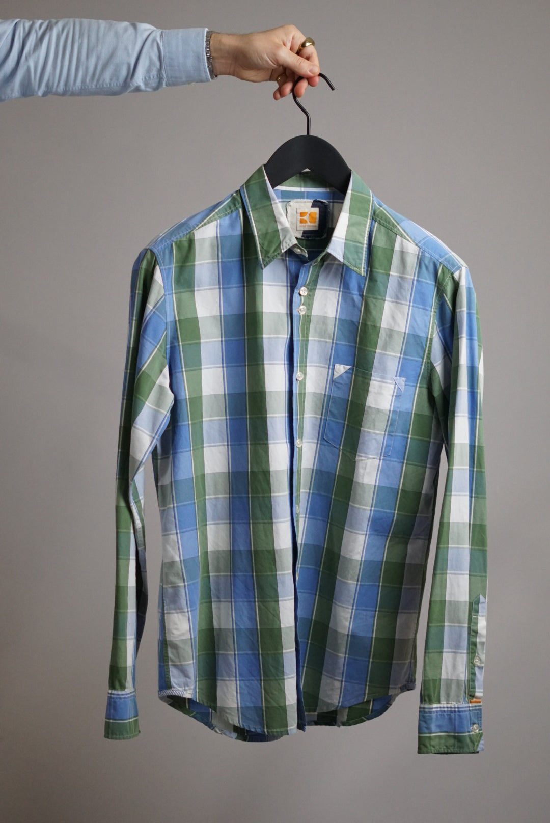 Boss Orange Blue and Green Checkered Shirt