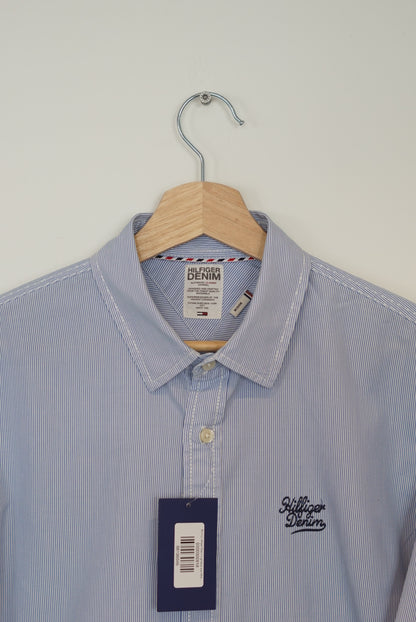 Tommy Hilfiger Denim Lightblue and White Striped Authentic Classic Shirt