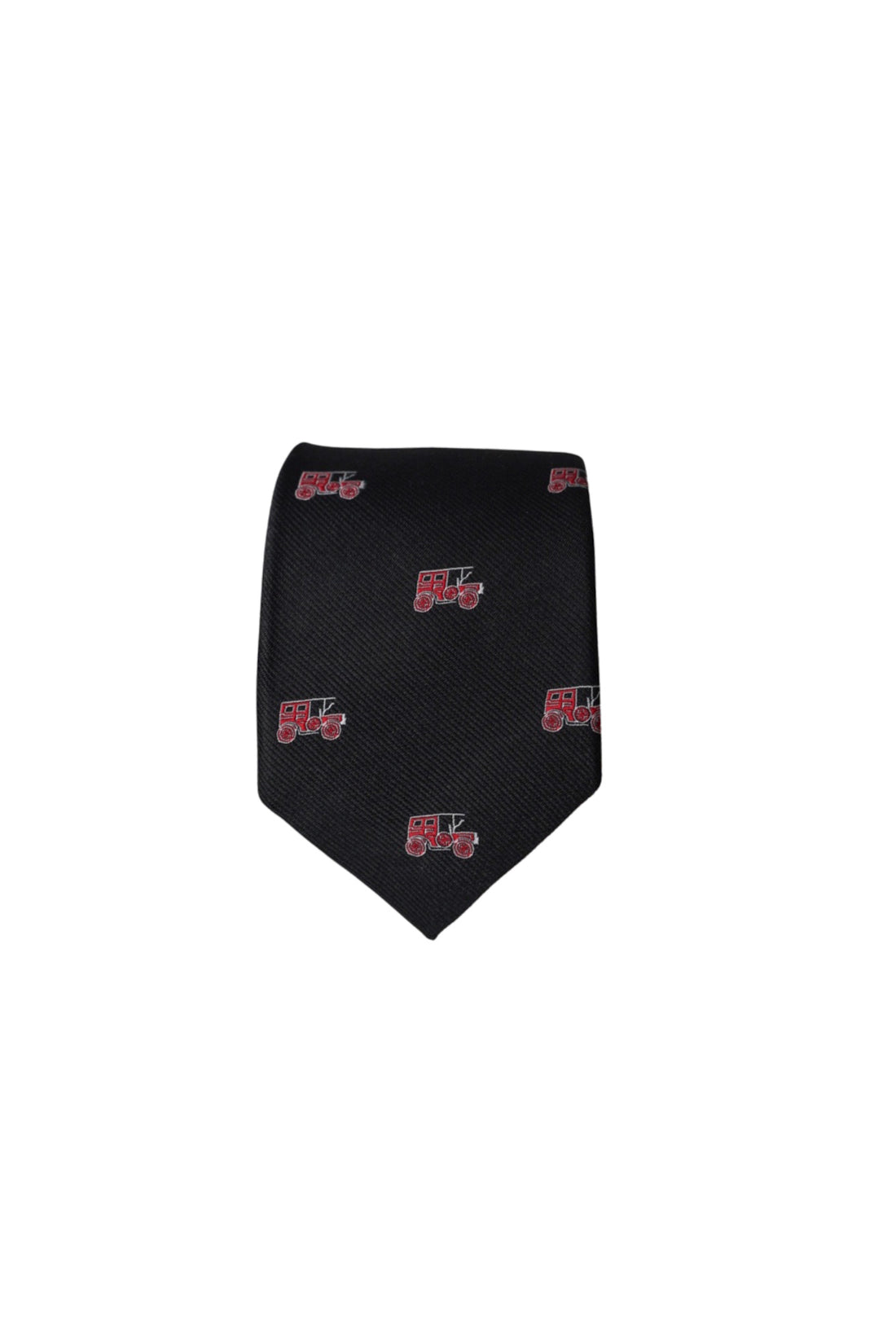 Eton Black Automobile Print Silk Tie