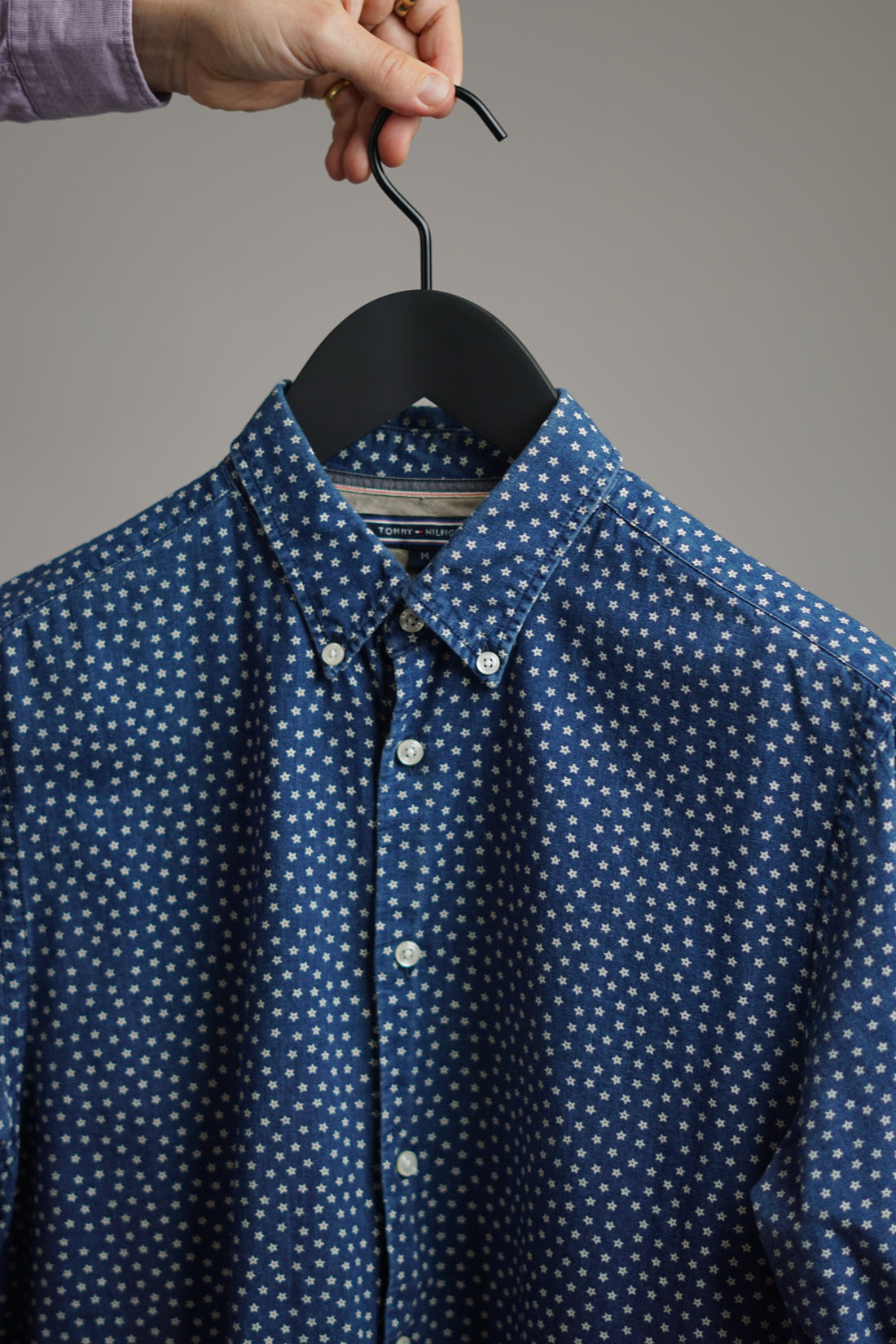 Tommy Hilfiger New York Fit Navy Star Pattern Button Down Shirt