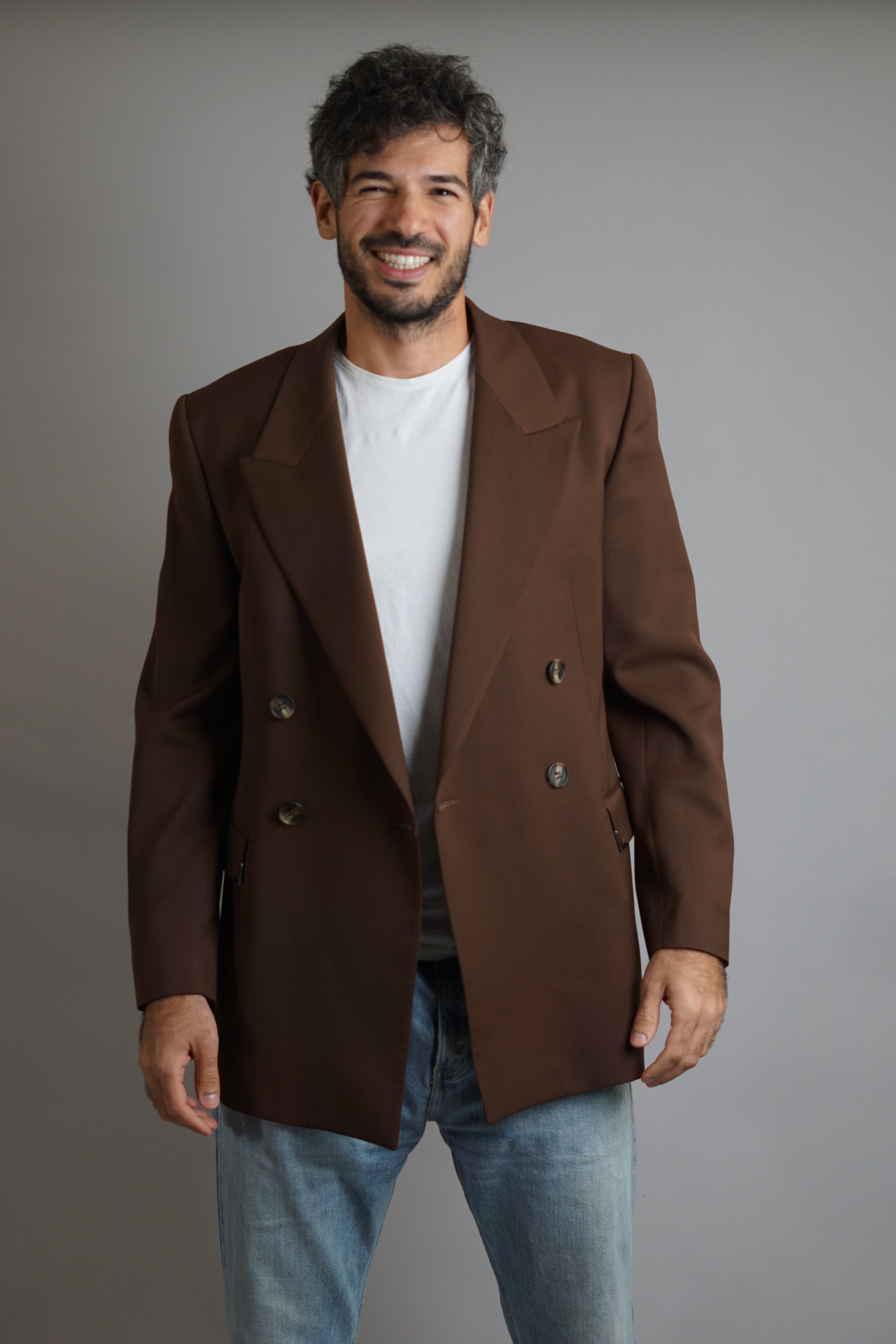 Han Kjøbenhavn Brown Boxy Double Breasted Blazer