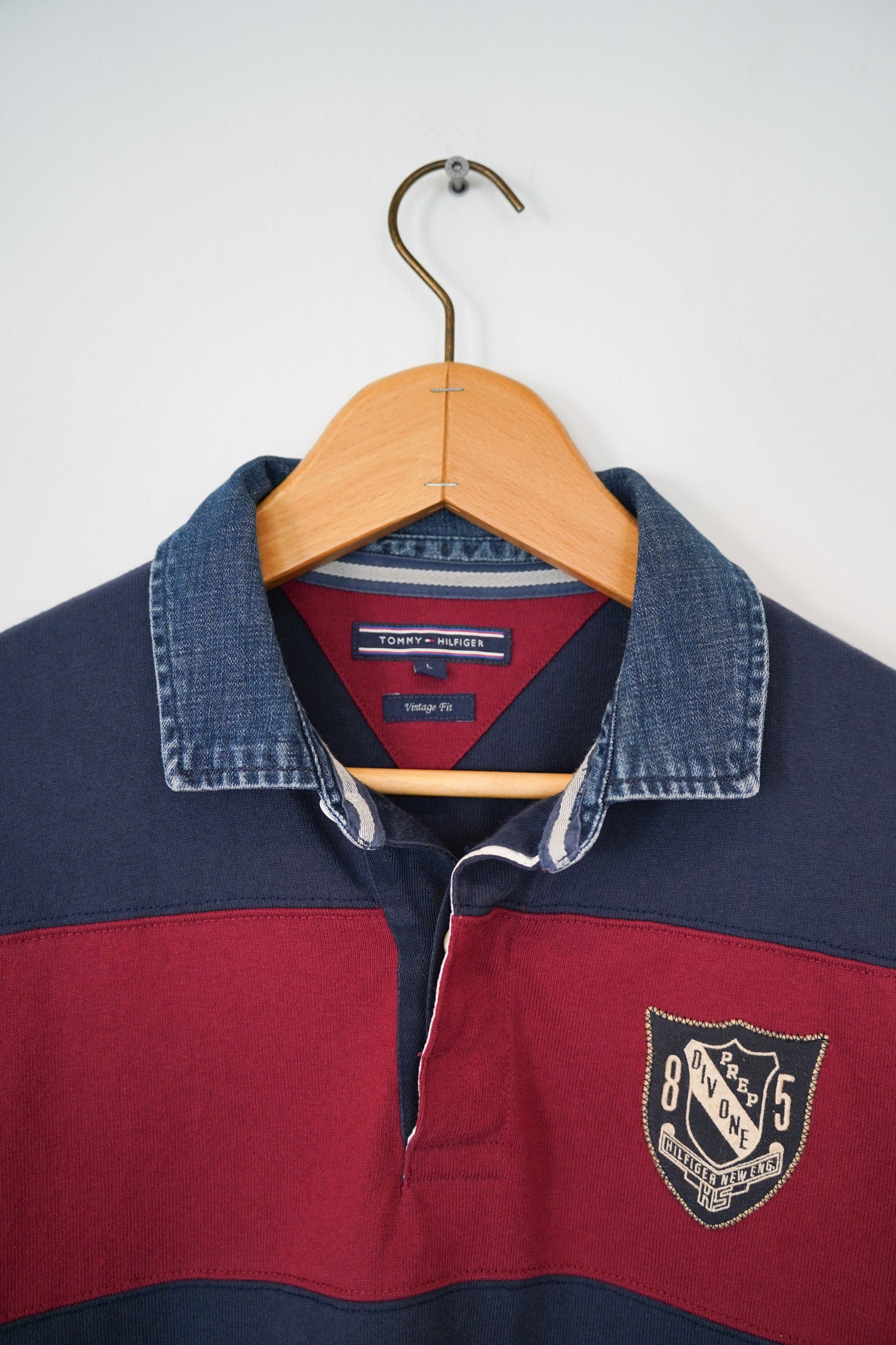 Tommy Hilfiger Navy and Red Vintage Fit Rugger