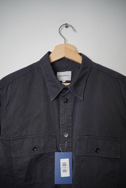 Norse Projects Black Villads Light Twill Cotton Overshirt