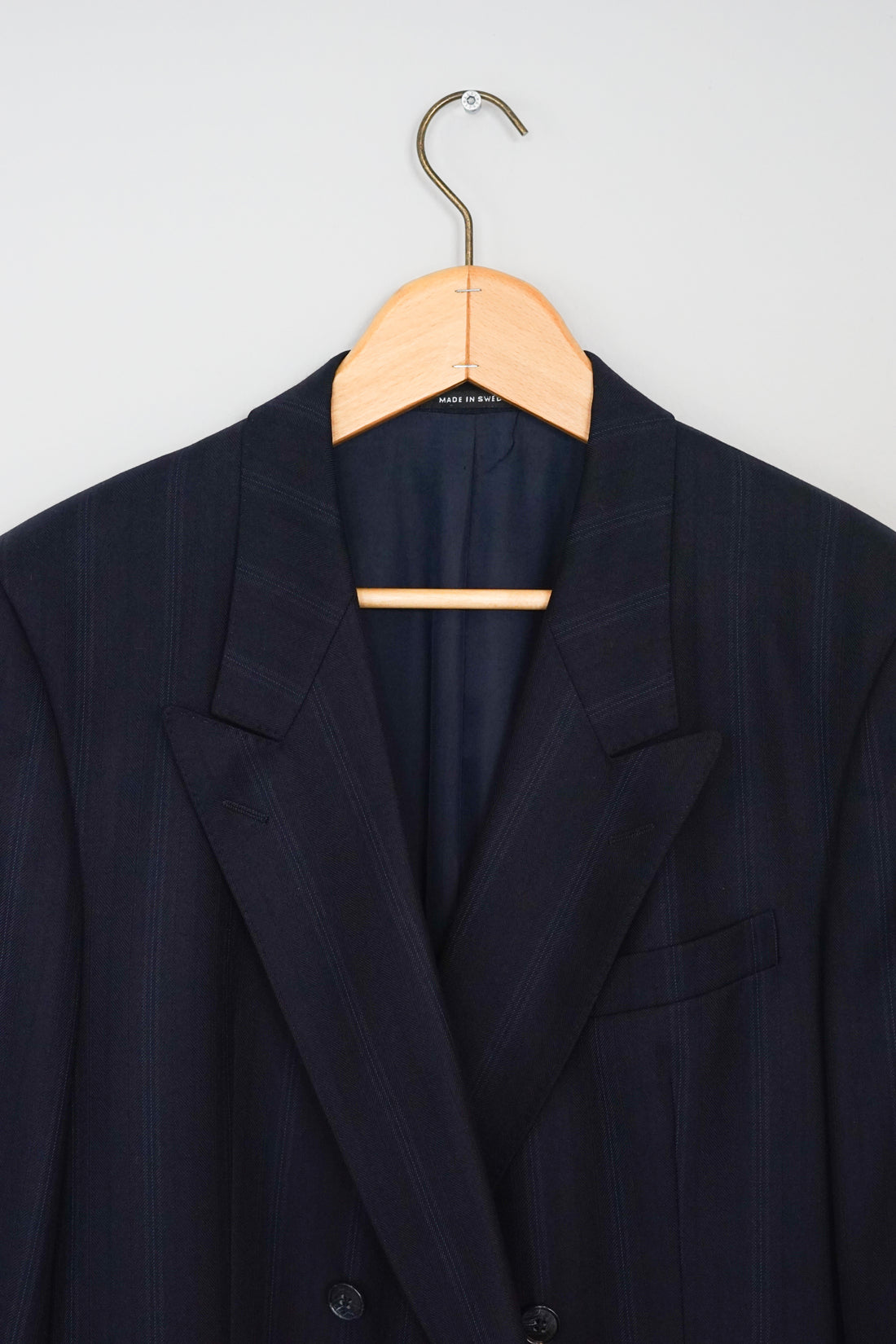 Tiger of Sweden Double Breasted Navy Pin-Striped Blazer