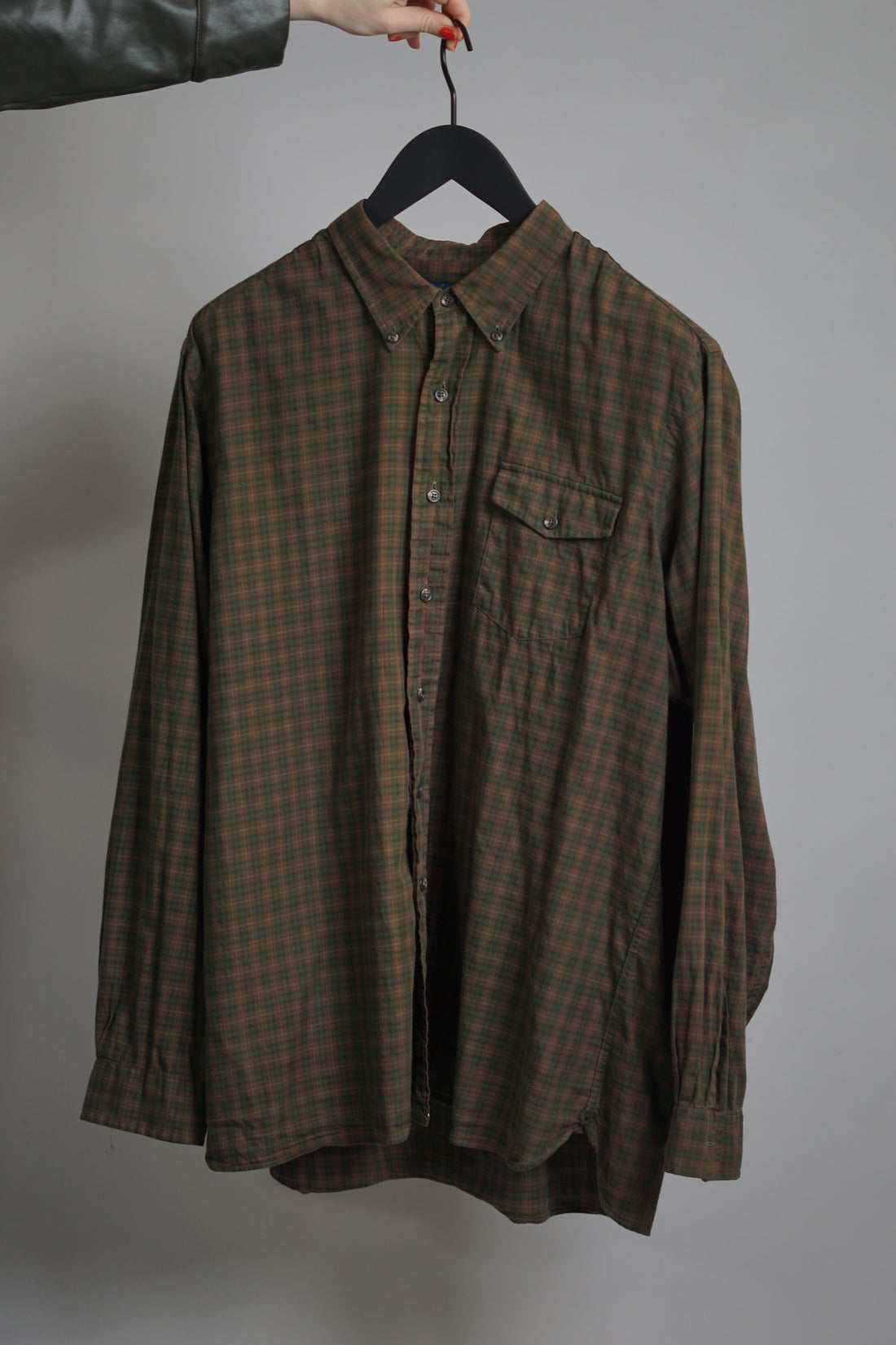 Ralph Lauren Green and Brown Checkered Shirt