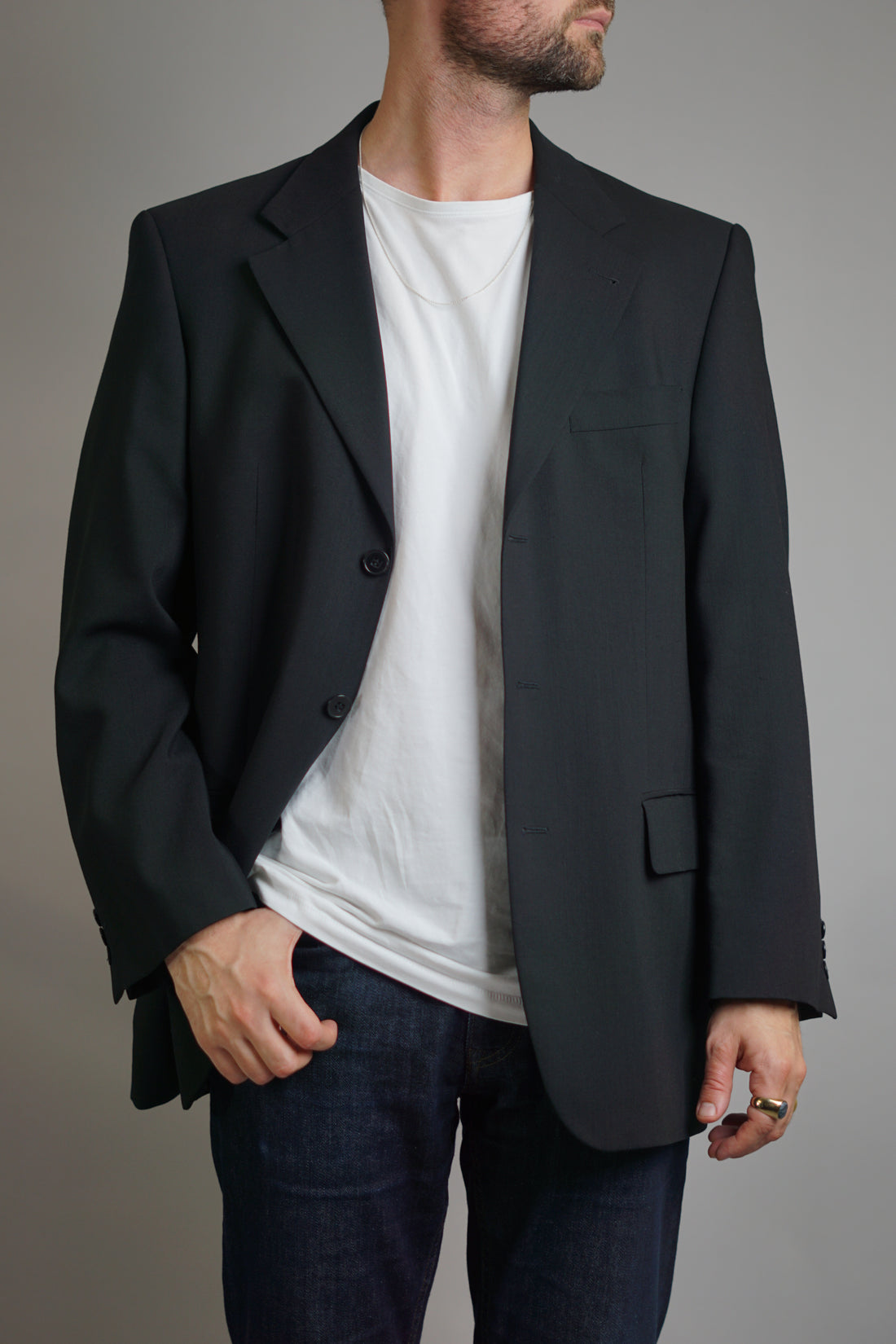 Sand Copenhagen Black Virgin Wool Blazer