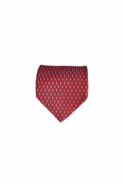 Frangi Red and Light Blue Dotted Silk Tie