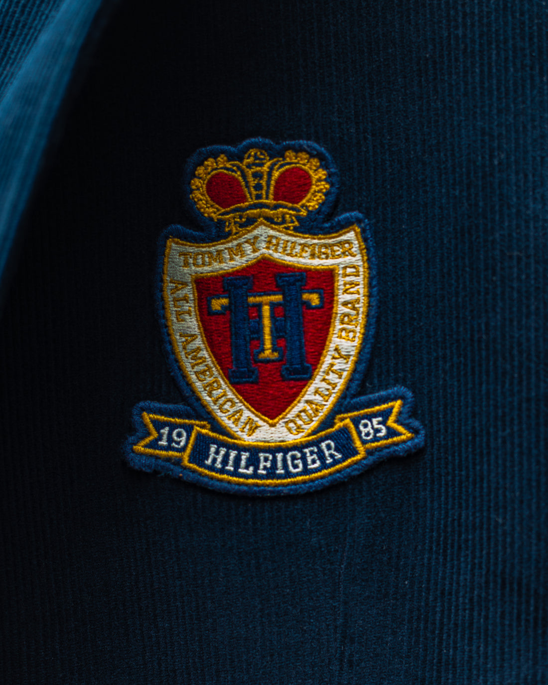 Tommy Hilfiger Navy Velvet Crest Blazer