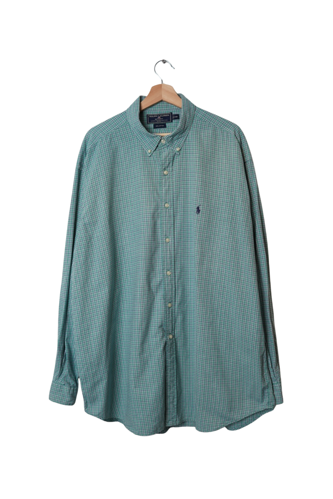 Ralph Lauren Sport Green, Blue and White Checkered Cotton Shirt