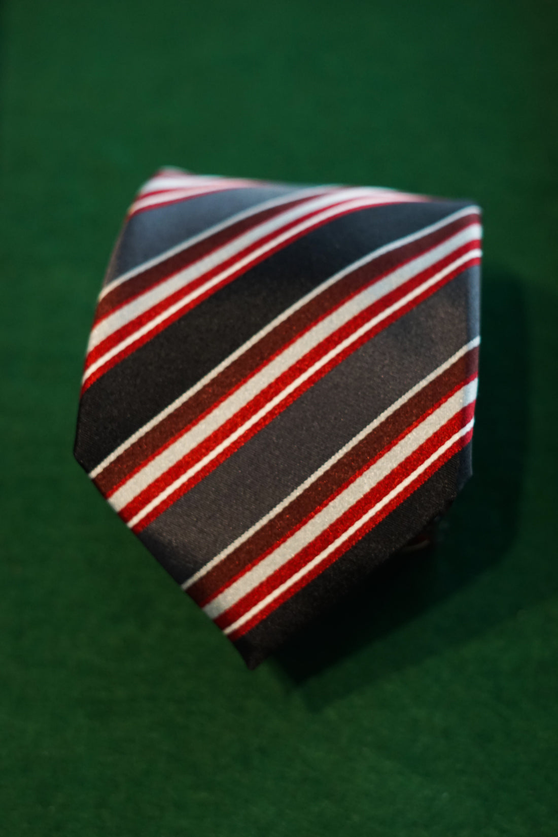 Hemley Grey and Red Striped Silk Tie