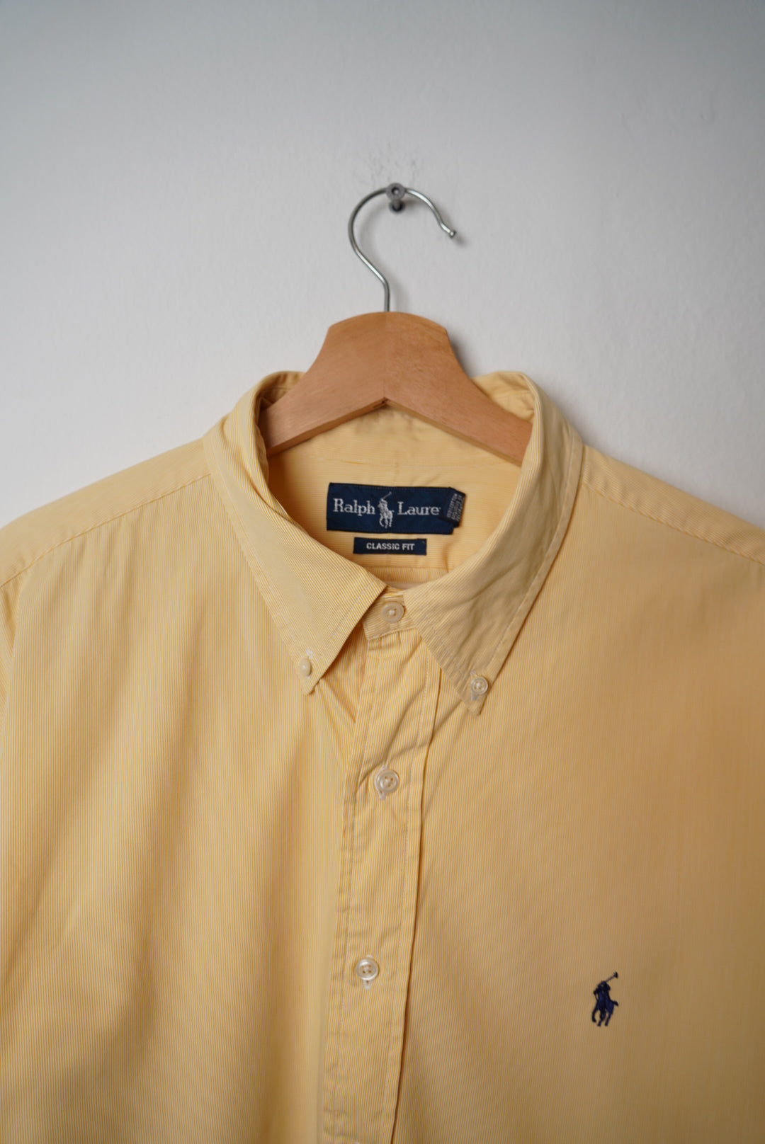 Ralph Lauren Yellow Striped Classic Fit Cotton Shirt