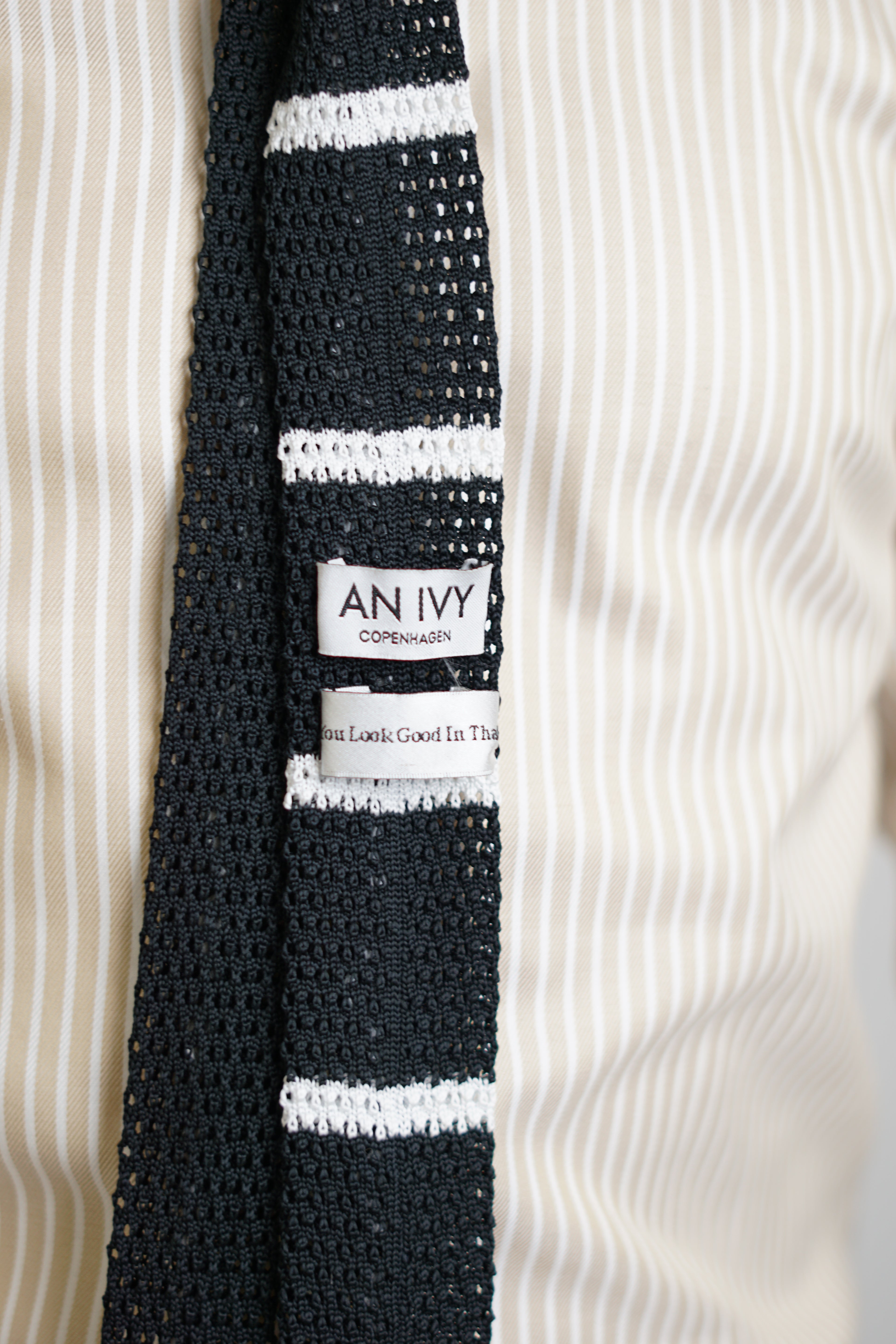 An Ivy Black and White Knitted Tie