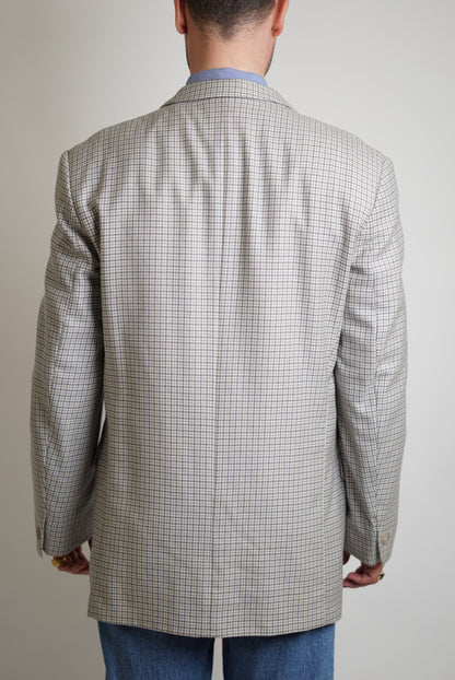 Vintage Light Houndstooth Wool Blazer