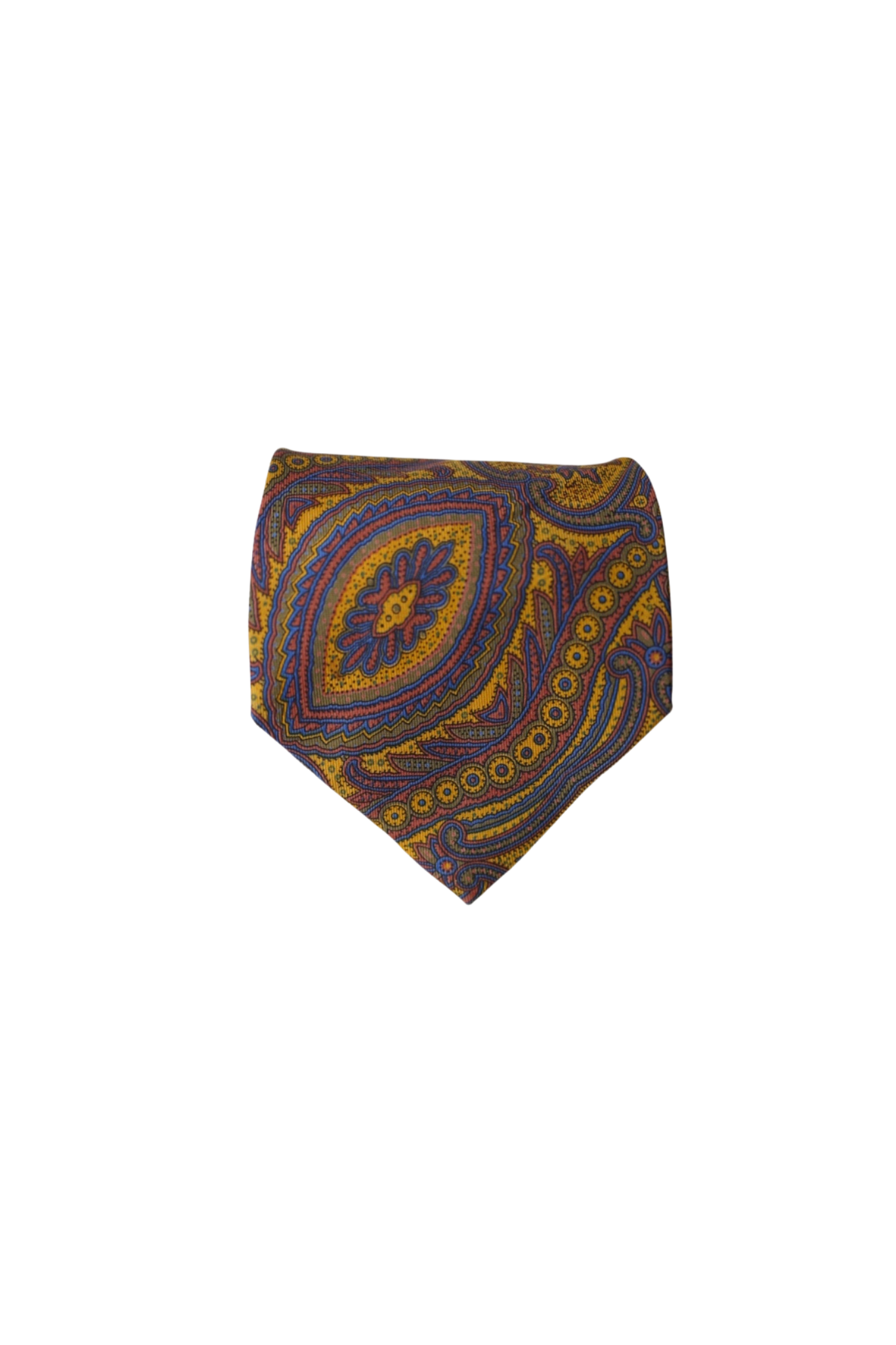 Valentino Danieli Red, Yellow and Navy Paisley Silk Tie