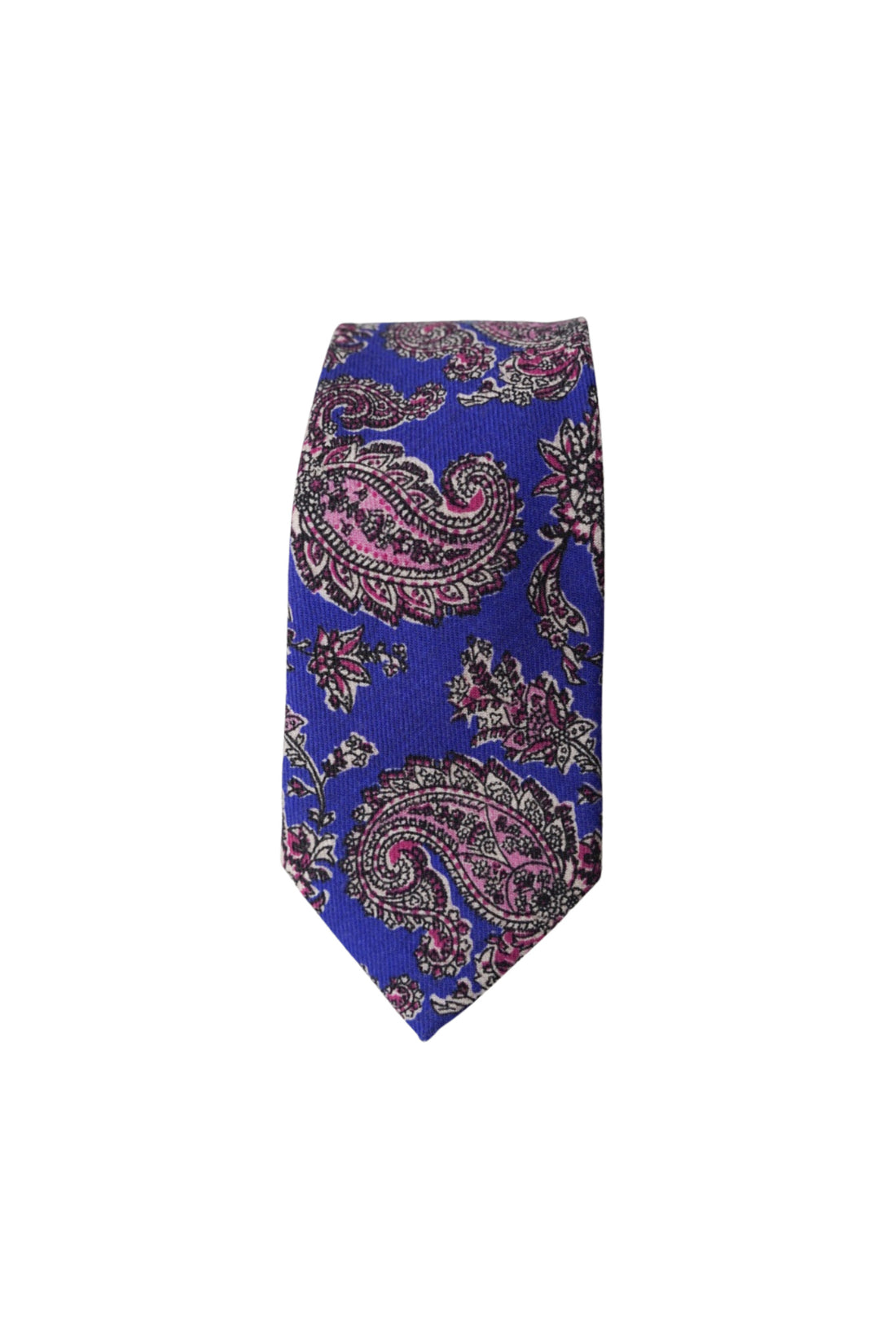 Eton Darkblue Paisley Print Wool Tie