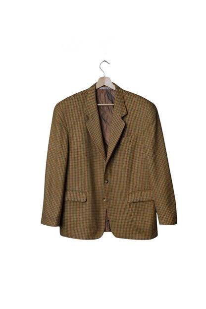 Bertoni Brown Checkered Premium Standard New Wool Sport Jacket Blazer