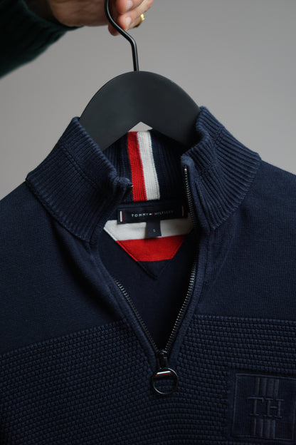 Tommy Hilfiger Navy TH Knitted Halfzip