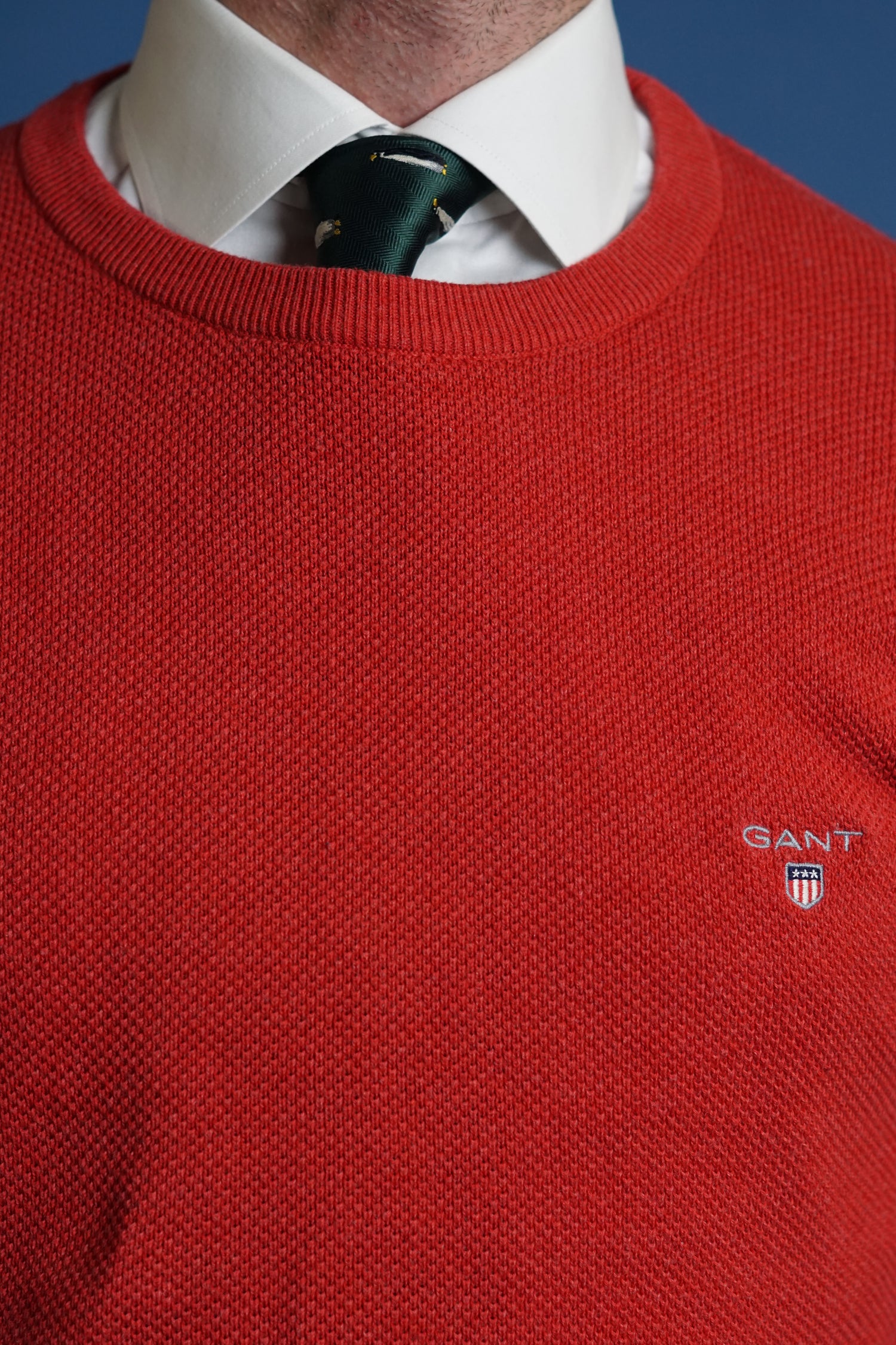 Gant Red Premium Cotton Knit O-Neck