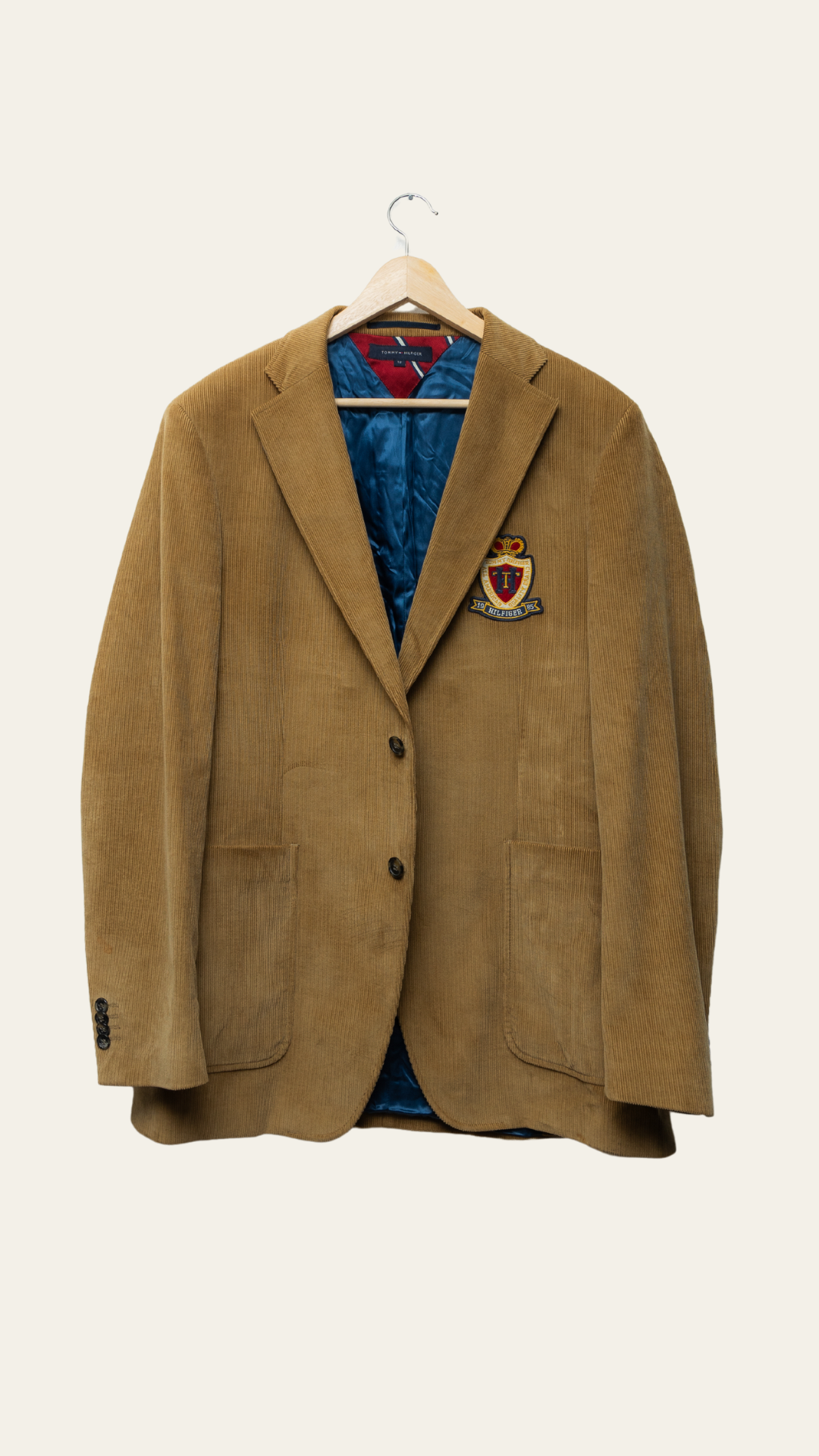 Tommy Hilfiger Brown Velvet Crest Blazer